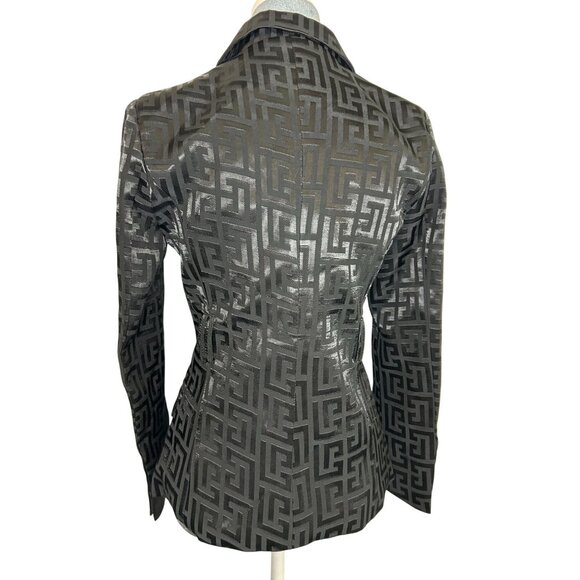 NWT Catwalk Koh-Tun Women's size Medium Black Patterned Double-Breasted Blazer - Picture 2 of 14